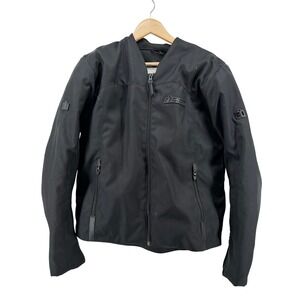 Icon Device Performance Riding Jacket Mens Large Black Asphalt Textile Moto Zip